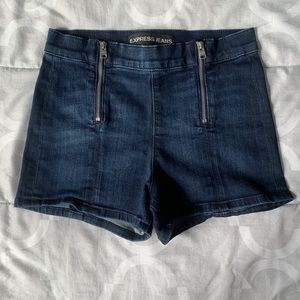 Express High Waisted Jean Shorts w/ Zipper Detail